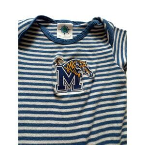 University of Memphis Blue and White Striped Baby Onesie - No Size